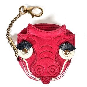 Fossil Sofia Dragon Coin Pouch | Lunar Rock Red Leather Zip Pouch